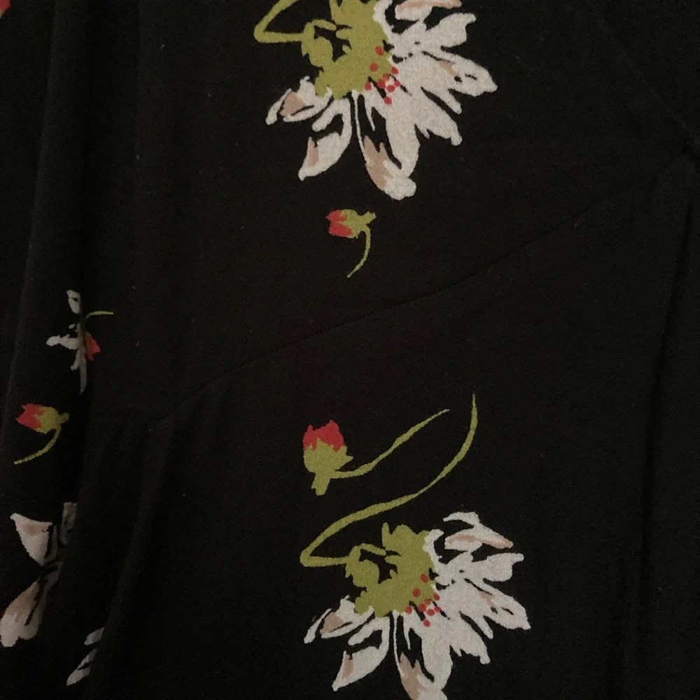 Free People Time On My Side Black Floral Wrap Dress - Picture 8 of 11